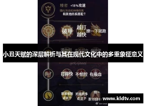 小丑天赋的深层解析与其在现代文化中的多重象征意义